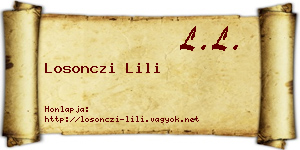 Losonczi Lili névjegykártya